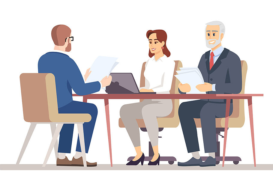 HR manager and job applicant in Illustrations - product preview 8