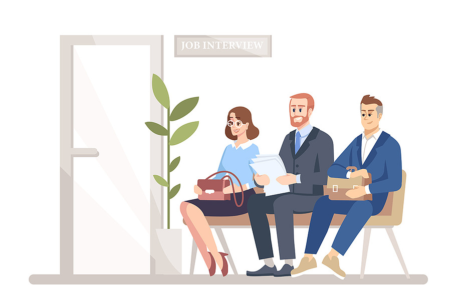People waiting for job interview in Illustrations - product preview 8