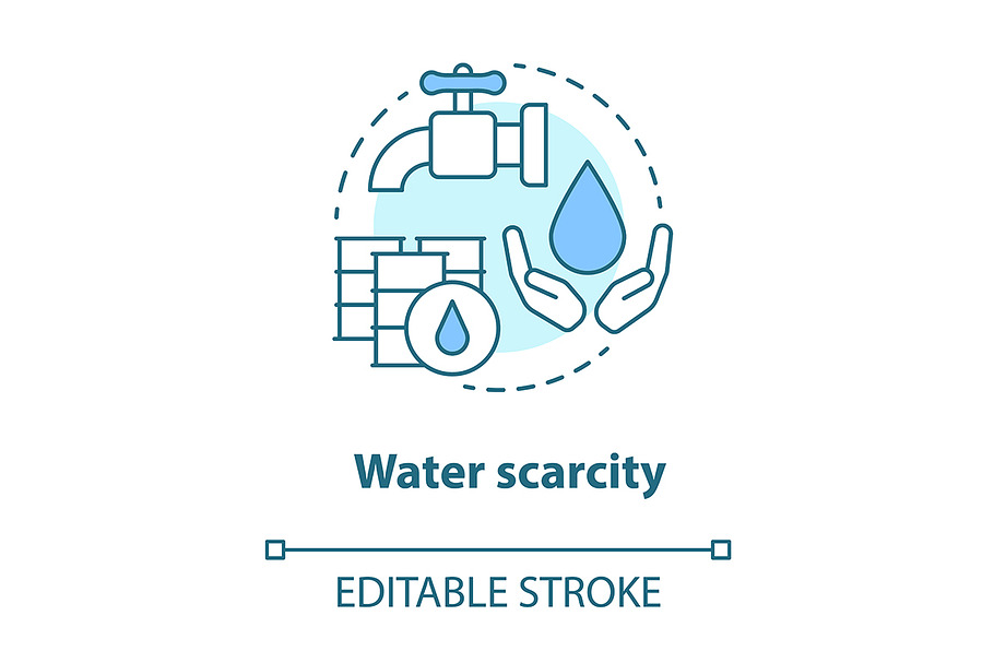 Water scarcity concept icon