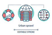 Urban sprawl concept icon