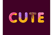 Cute biscuit vector lettering