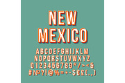 New Mexico vintage 3d lettering