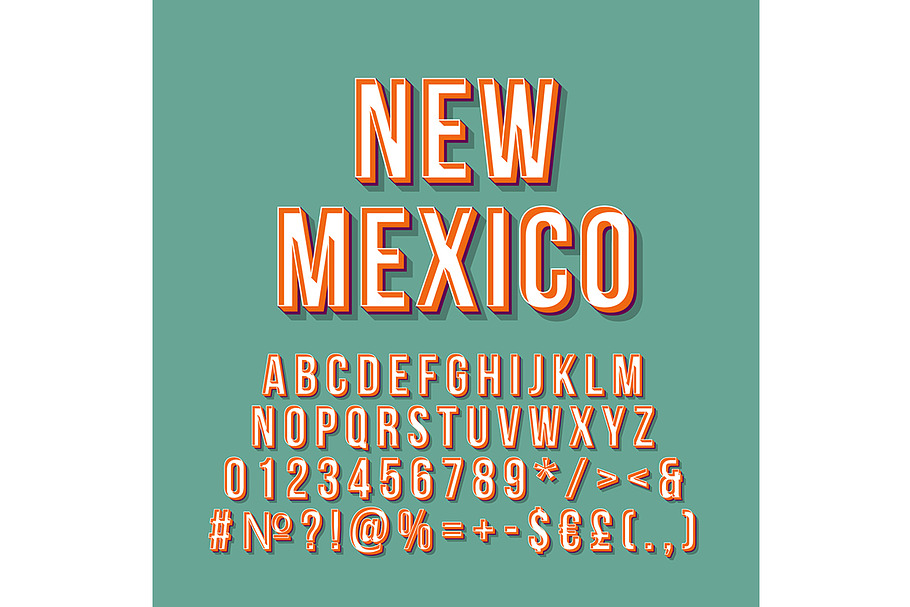 New Mexico vintage 3d lettering in Add-Ons - product preview 8