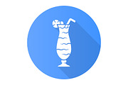 Cocktail in hurricane glass icon