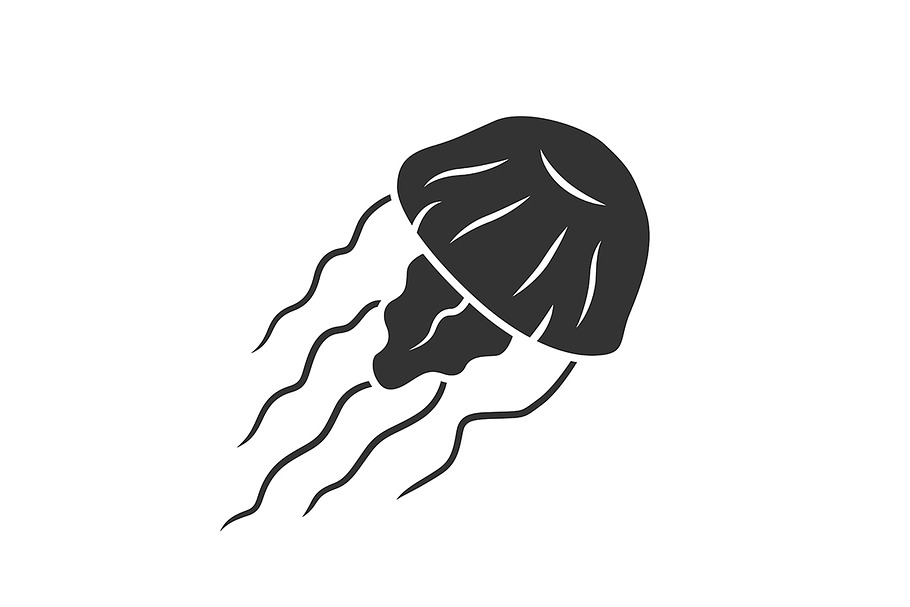 Jellyfish glyph icon in Icons - product preview 8