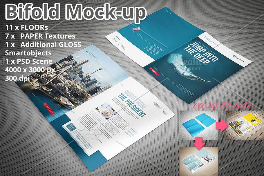 Bifold Brochure Mockup in Print Mockups - product preview 8