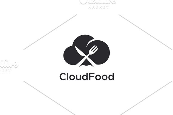 Cloud Food Logo in Logo Templates - product preview 2