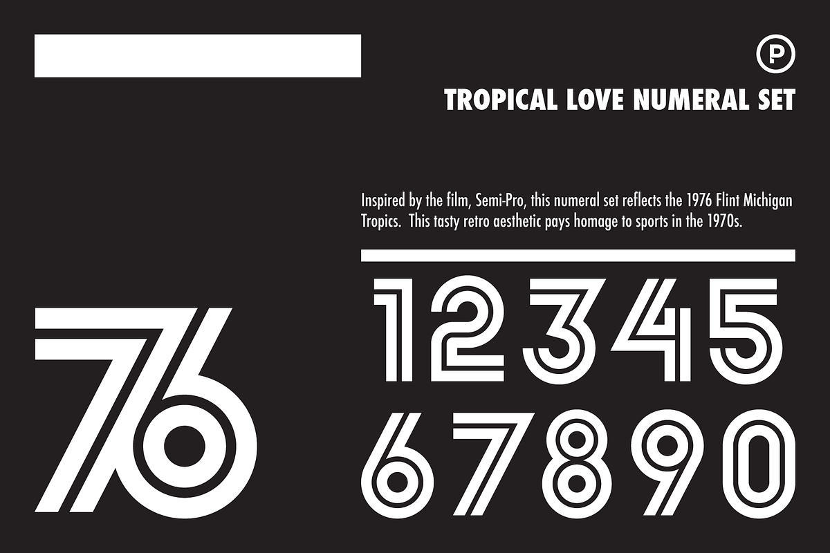 Tropical Love Numeral Set in Sans-Serif Fonts - product preview 8