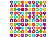 100 cow icons set color