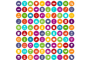 100 credit icons set color