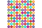 100 crime icons set color