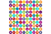 100 criminal offence icons set color
