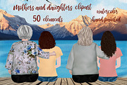 Mother and daughter, Granny clipart