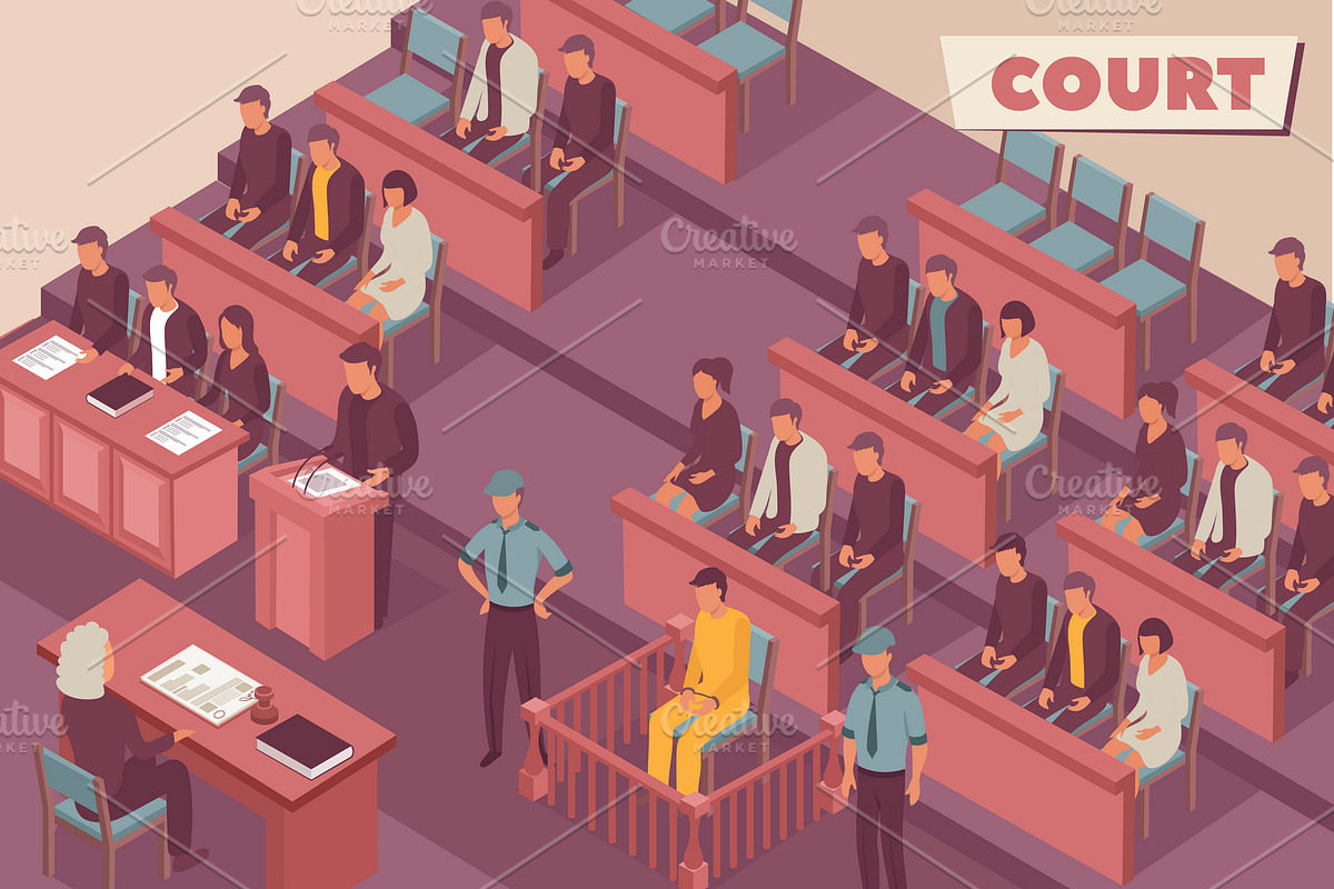 Court isometric background in Illustrations - product preview 8