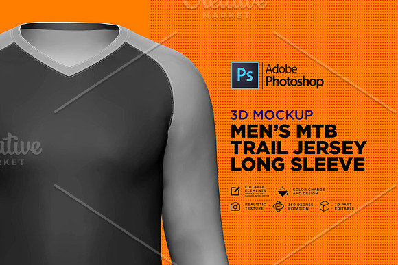 3D Mockup : Men's MTB Trail Jersey in Product Mockups - product preview 6