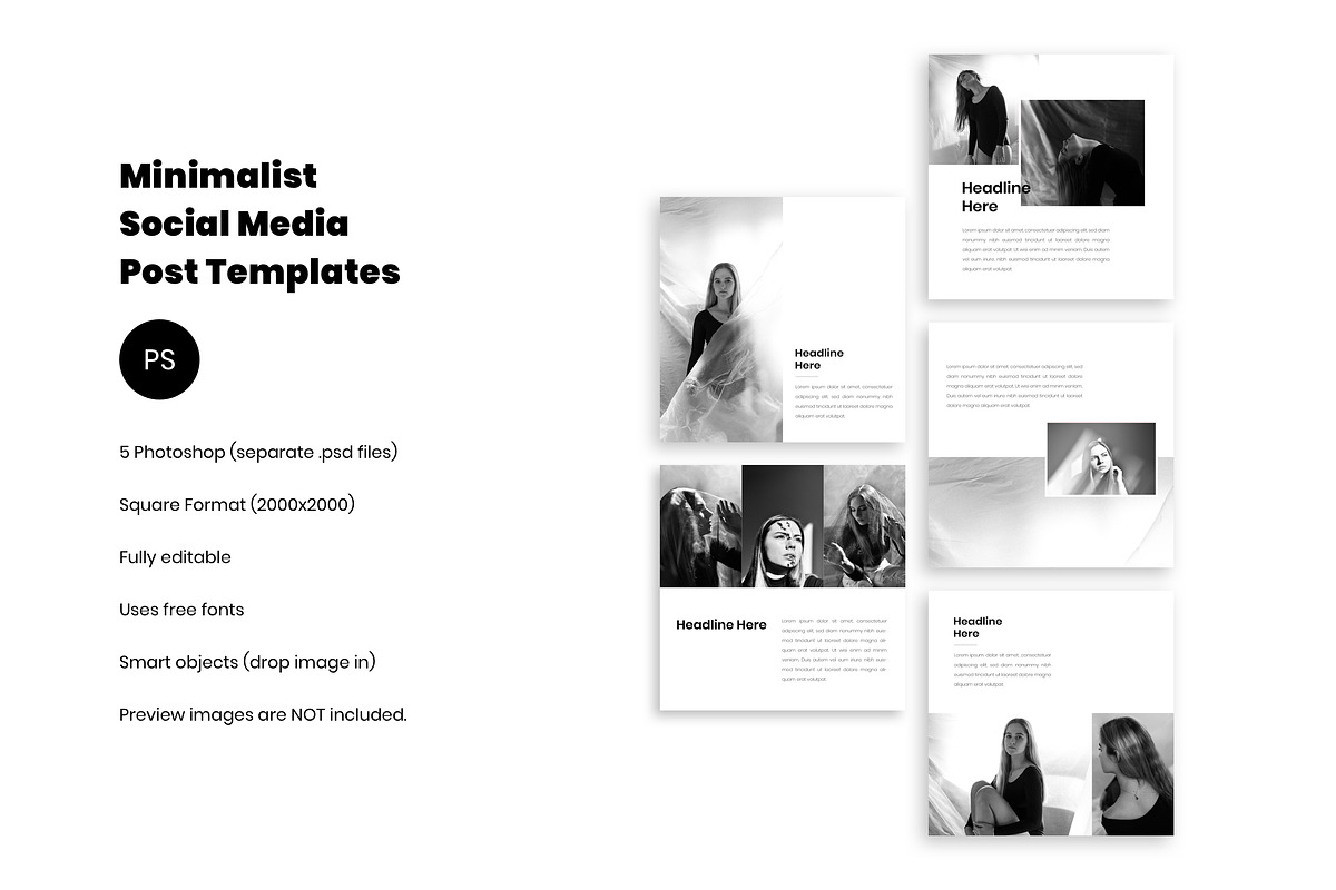 Minimalist Social Media Template 01 in Instagram Templates - product preview 8
