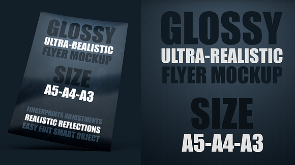 Glossy Flyer Mockup in Print Mockups - product preview 4