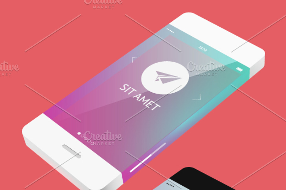 vector template phone in flat style in Objects - product preview 8