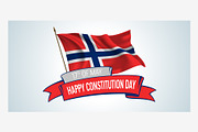 Norway constitution day vector card