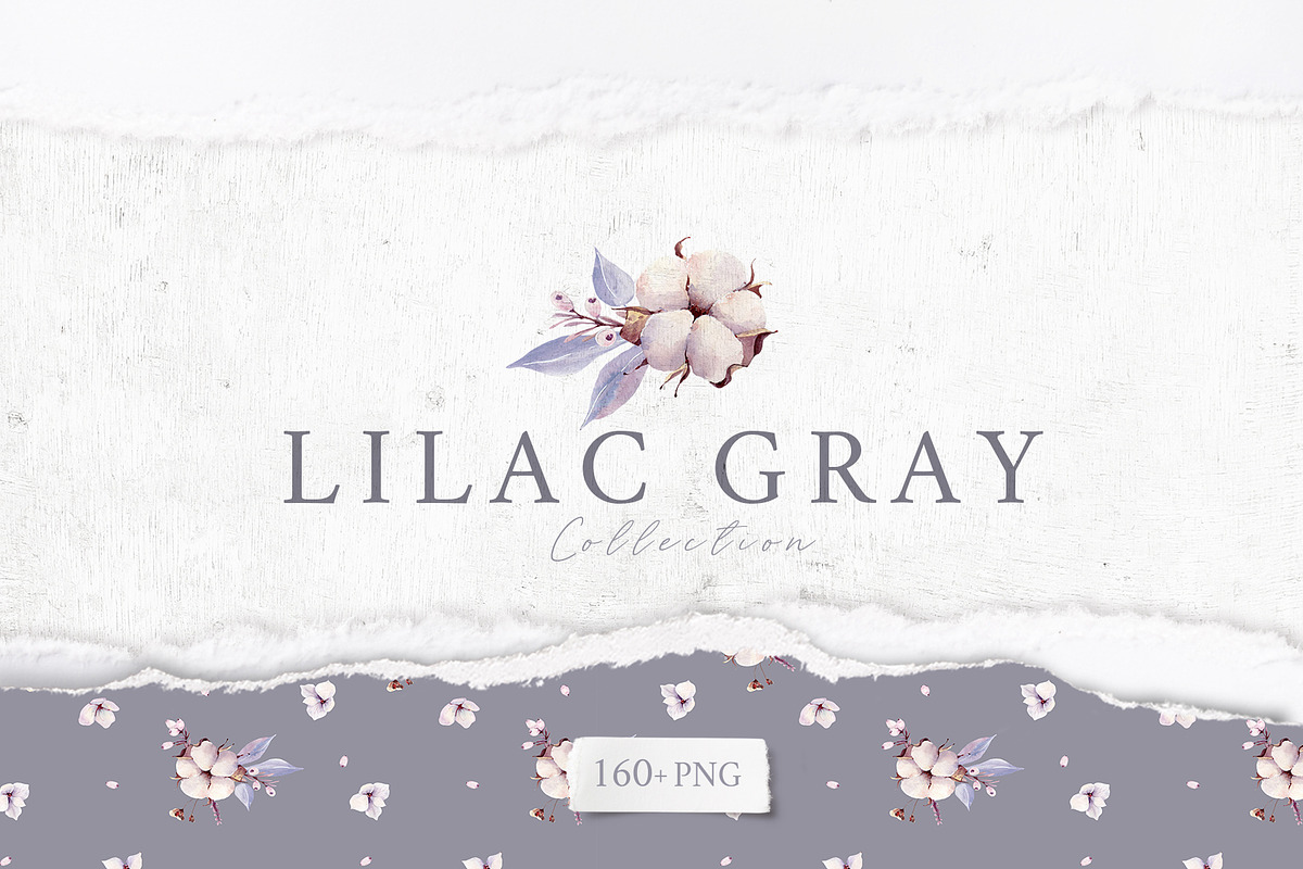LILAC GRAY Watercolor collection in Illustrations - product preview 8