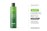 Glossy cosmetic bottle mockup 250ml