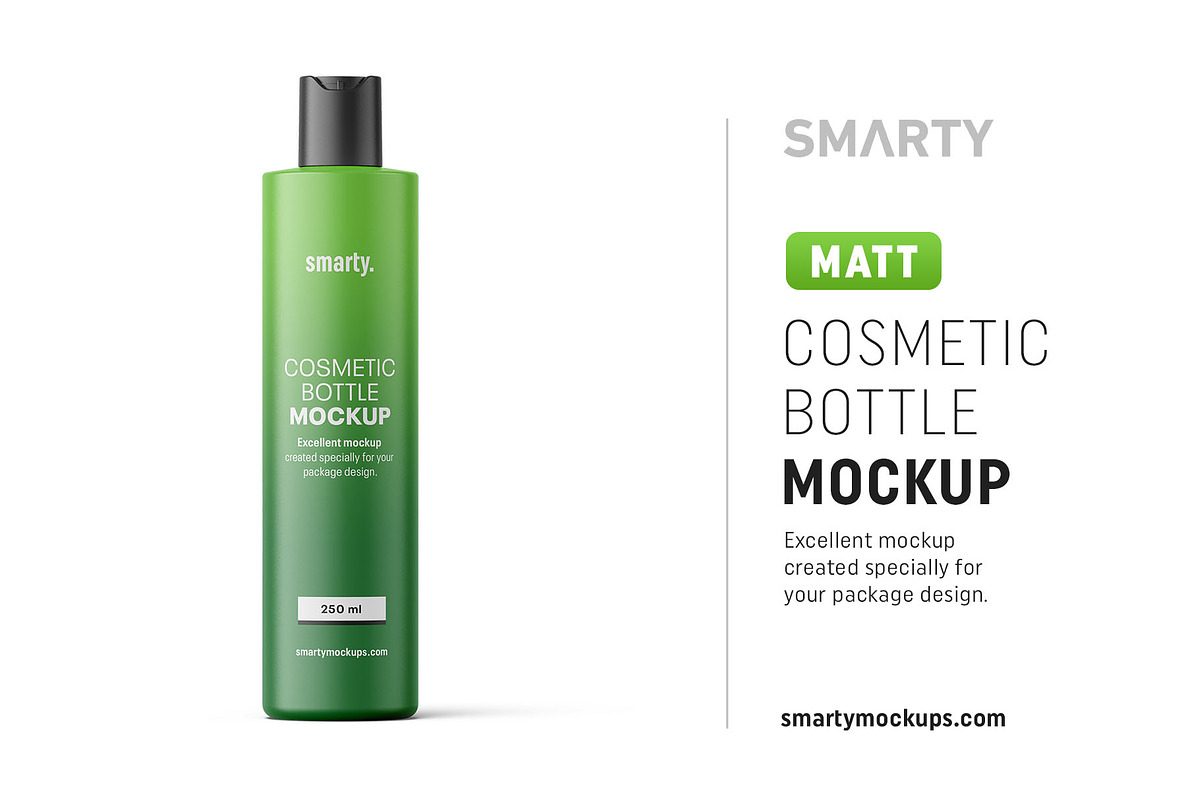 Matt cosmetic bottle mockup in Product Mockups - product preview 8