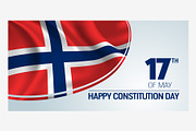 Norway constitution day vector banne