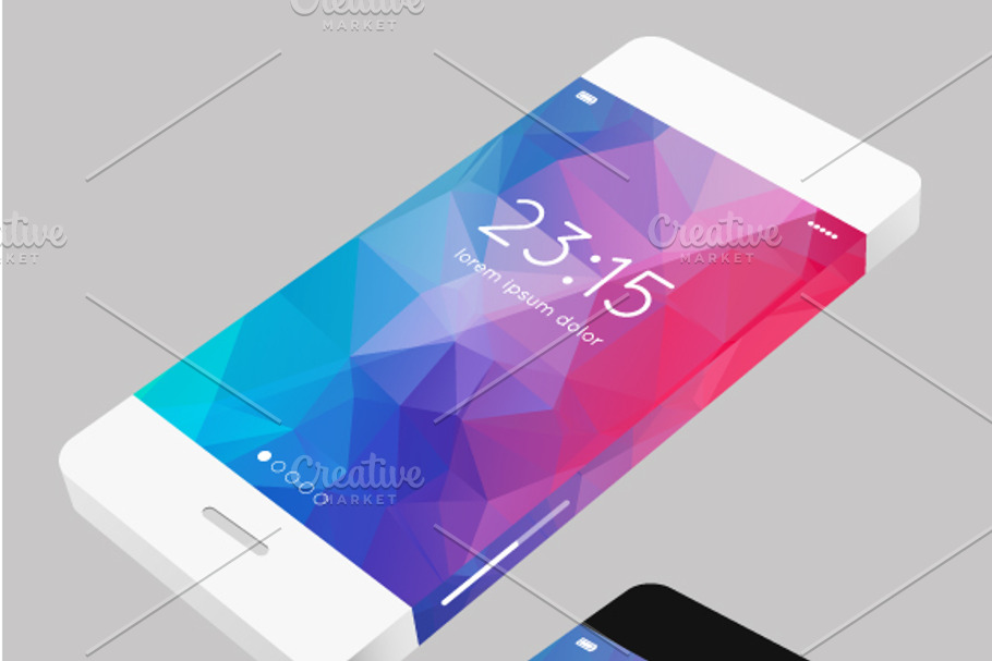 vector template phone in flat style in Objects - product preview 8