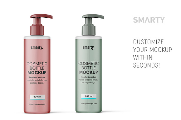 Transparent cosmetic bottle mockup in Product Mockups - product preview 2
