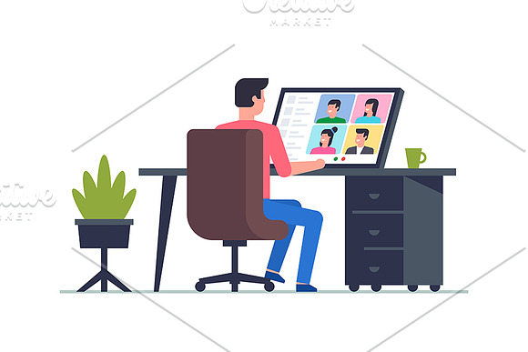 Online Conference in Illustrations - product preview 1