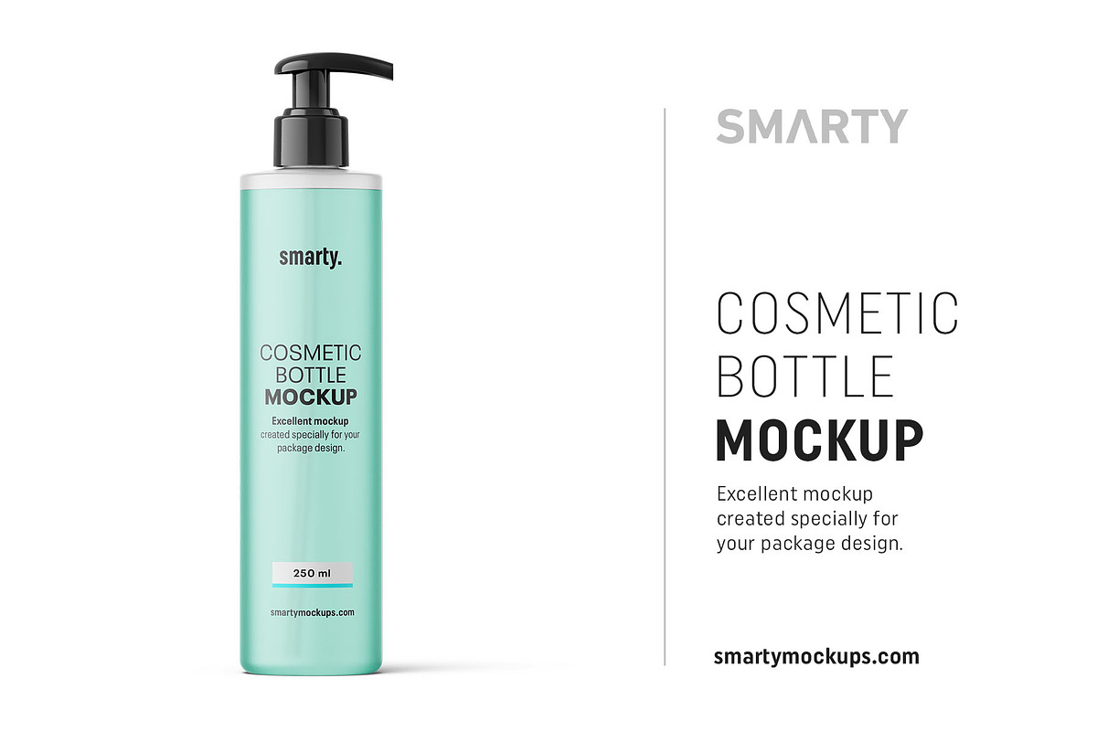 Transparent cosmetic bottle mockup in Product Mockups - product preview 8