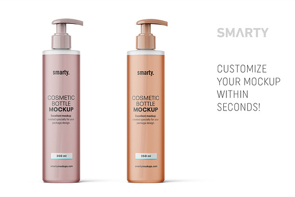 Transparent cosmetic bottle mockup in Product Mockups - product preview 2