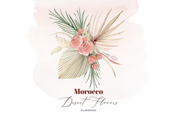 Morocco. Tropical. Watercolor tiles. in Illustrations - product preview 6