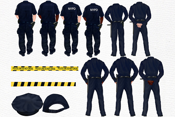 Police clipart Policeman Cops in Illustrations - product preview 1