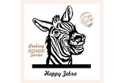 Peeking Happy Zebra - Funny Zebra