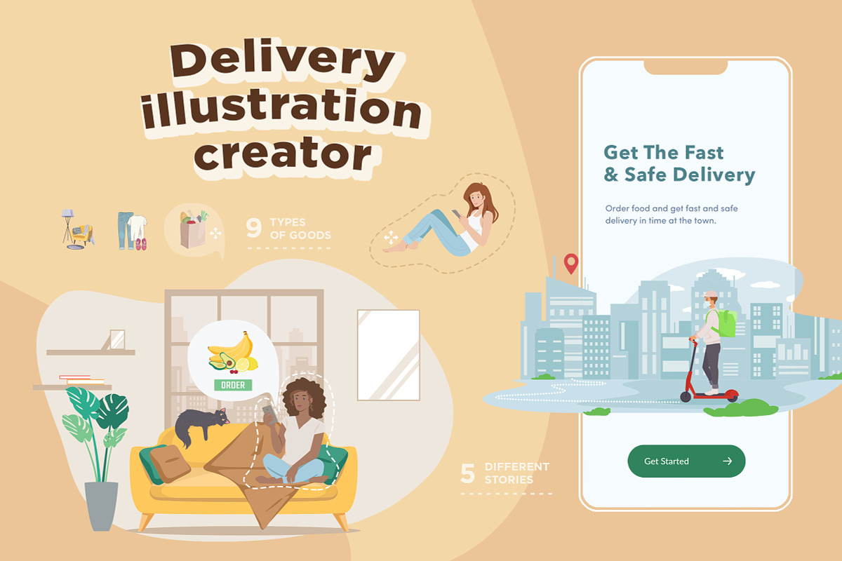 Delivery illustration creator in Illustrations - product preview 8