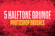 5 Halftone Grunge Brushes + Action