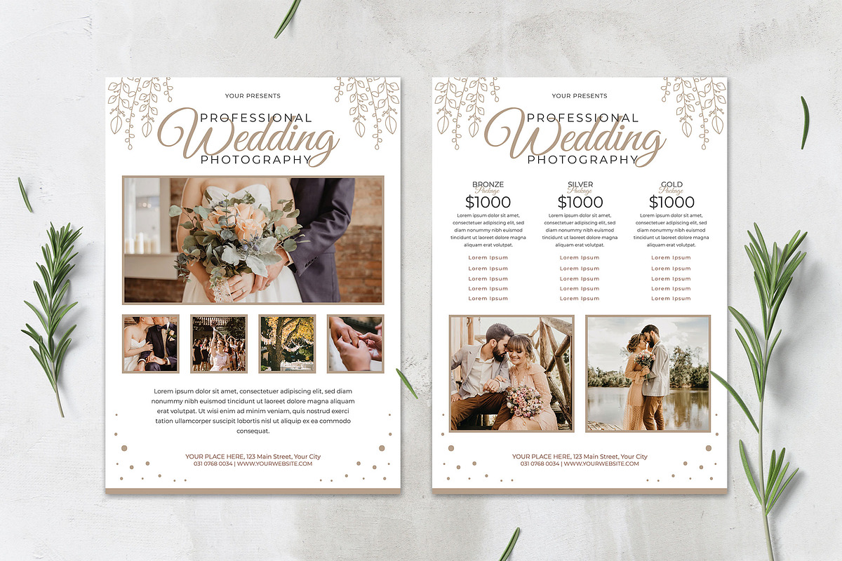 Rustic Wedding Photography Pricing in Flyer Templates - product preview 8