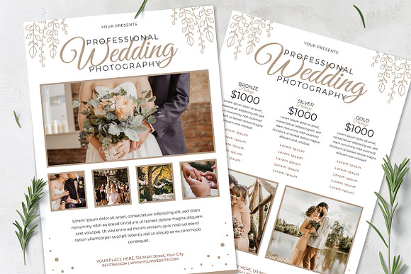 Rustic Wedding Photography Pricing in Flyer Templates - product preview 1