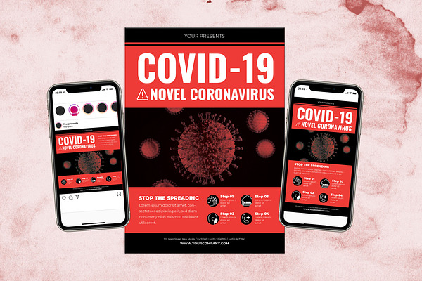 Novel Corona Virus Flyer Set