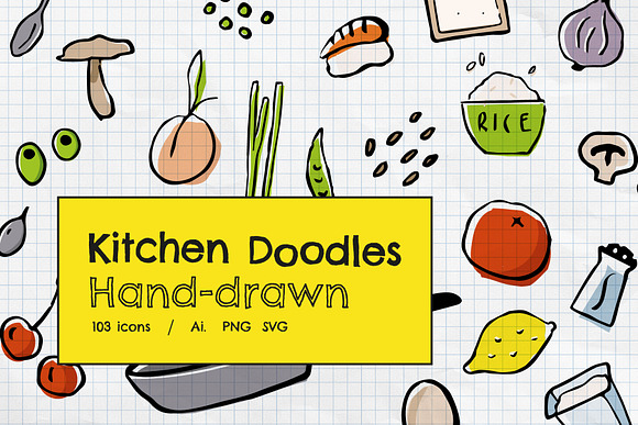 Kitchen Doodles - Illustration Set in Illustrations - product preview 5