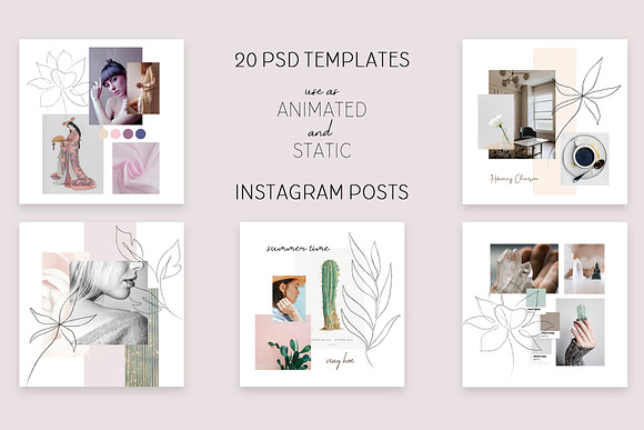 One line Animated Instagram Posts in Instagram Templates - product preview 1