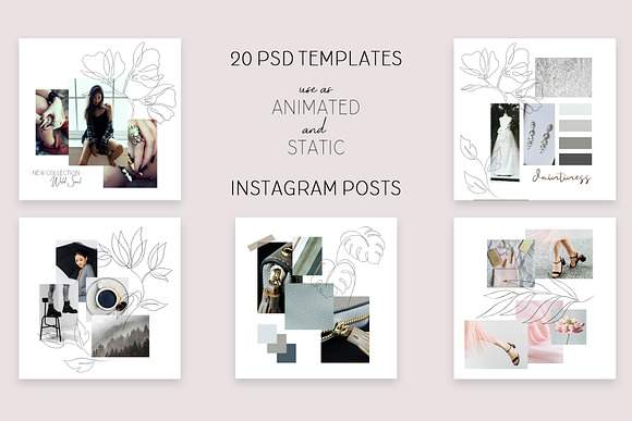 One line Animated Instagram Posts in Instagram Templates - product preview 3
