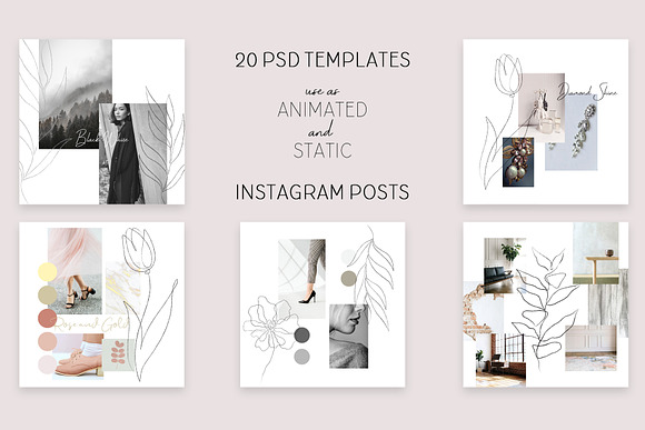One line Animated Instagram Posts in Instagram Templates - product preview 4