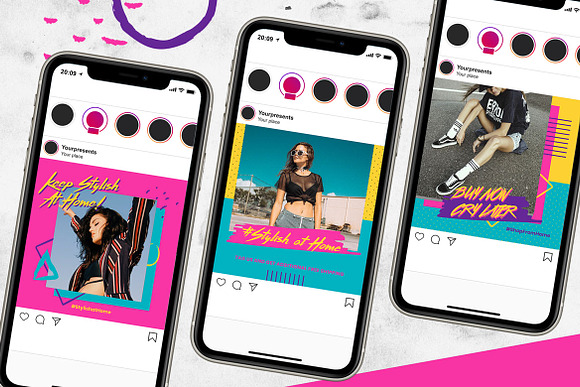 Memphis Instagram Pack in Instagram Templates - product preview 3
