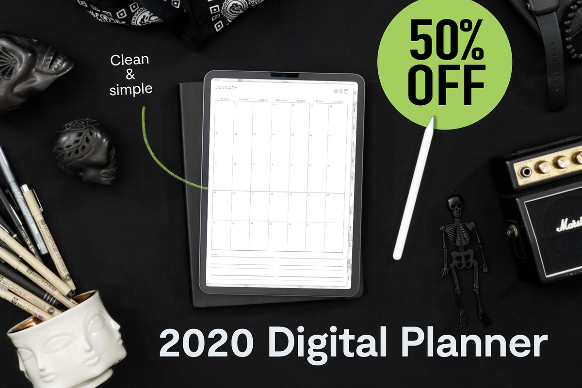 2020 Dated Digital Planner in Stationery Templates - product preview 8