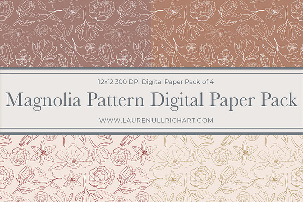 Magnolia Digital Paper Pack