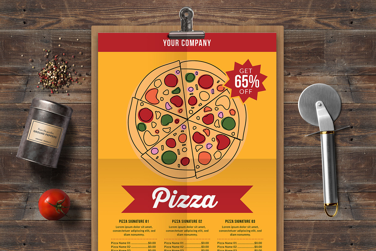 Retro Pizza Flyer Menu in Flyer Templates - product preview 8