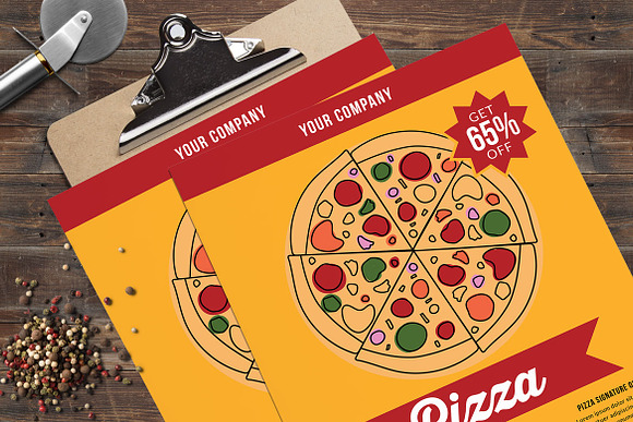 Retro Pizza Flyer Menu in Flyer Templates - product preview 1