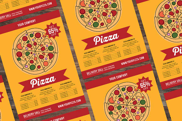 Retro Pizza Flyer Menu in Flyer Templates - product preview 2